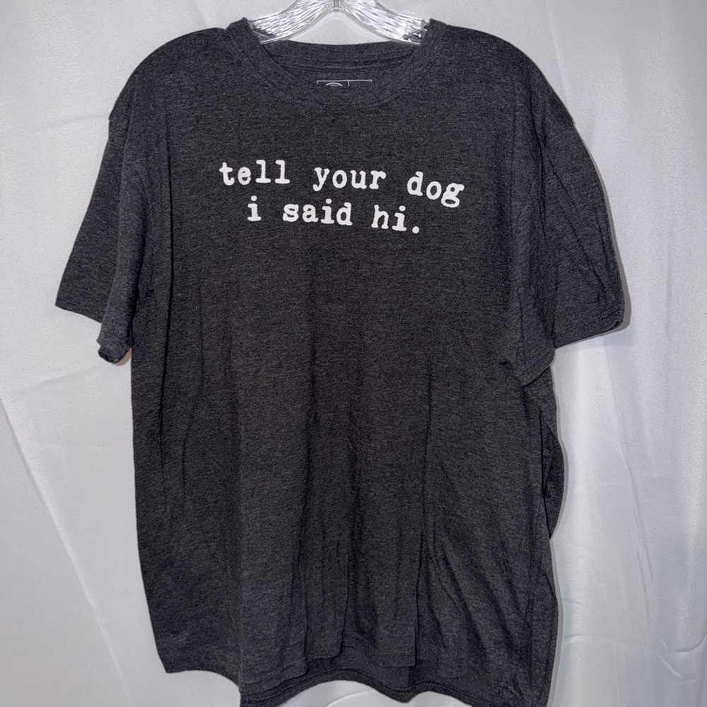 Crazy Dog T-Shirts Charcoal Dog Greeting Tee
